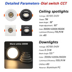 Spot LED encastrable blanc rond carré moderne 75mm 90mm 120° 145°