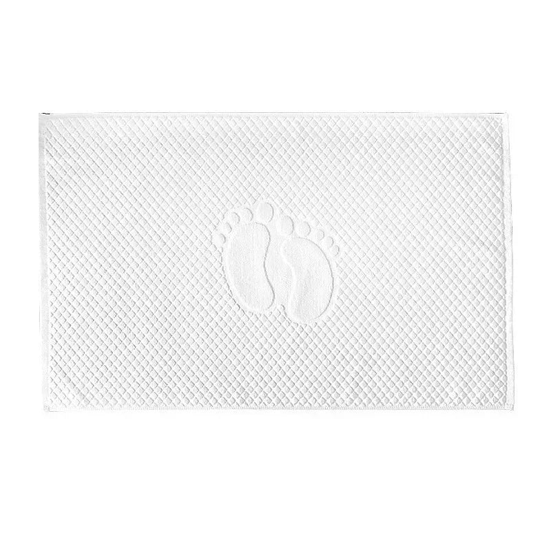 tapis bain coton imprimé pas pied vert gris moderne absorbant 80x50cm