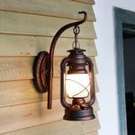 lanterne murale rustique vintage fer vieilli globe opaque chambre entrée bronze blanc