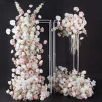 décoration événement mariage extérieur rose soie blanche romantique élégante moderne arches fleurs