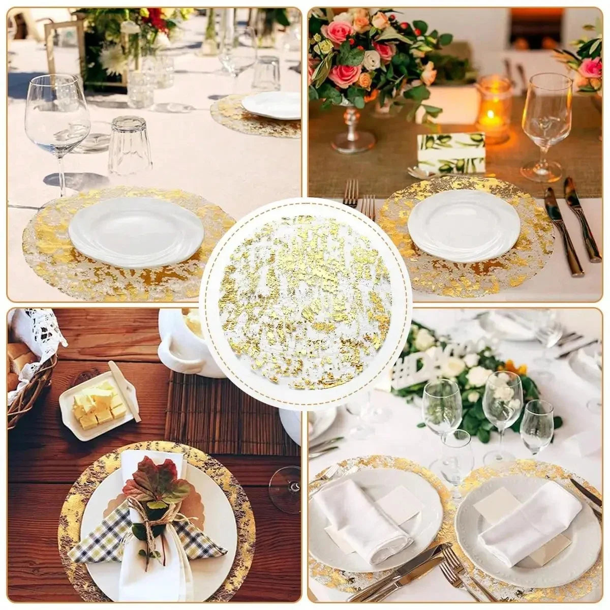 Set de table jetable doré pour mariage