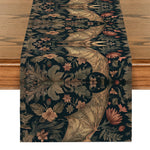 tableau couverture table noire marron floral polyester machine lavable classique mariage