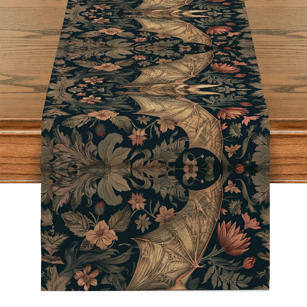 tableau couverture table noire marron floral polyester machine lavable classique mariage