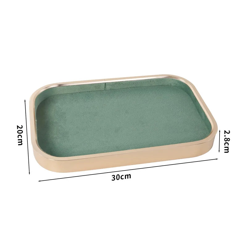 présentoir bijoux boîte velours vert clair moderne pochettes adhésives compartments dorés 30x20cm