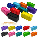 boîte rangement couleur noir rouge bleu foncé rose jaune vert foncé violet clair orange