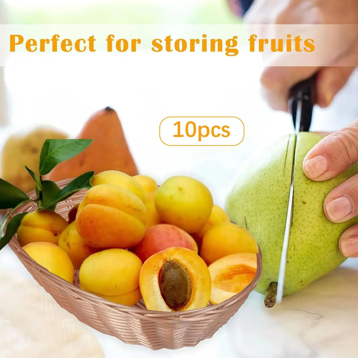 panier tressé ovale rustique portable fruits légumes snacks décoration maison
