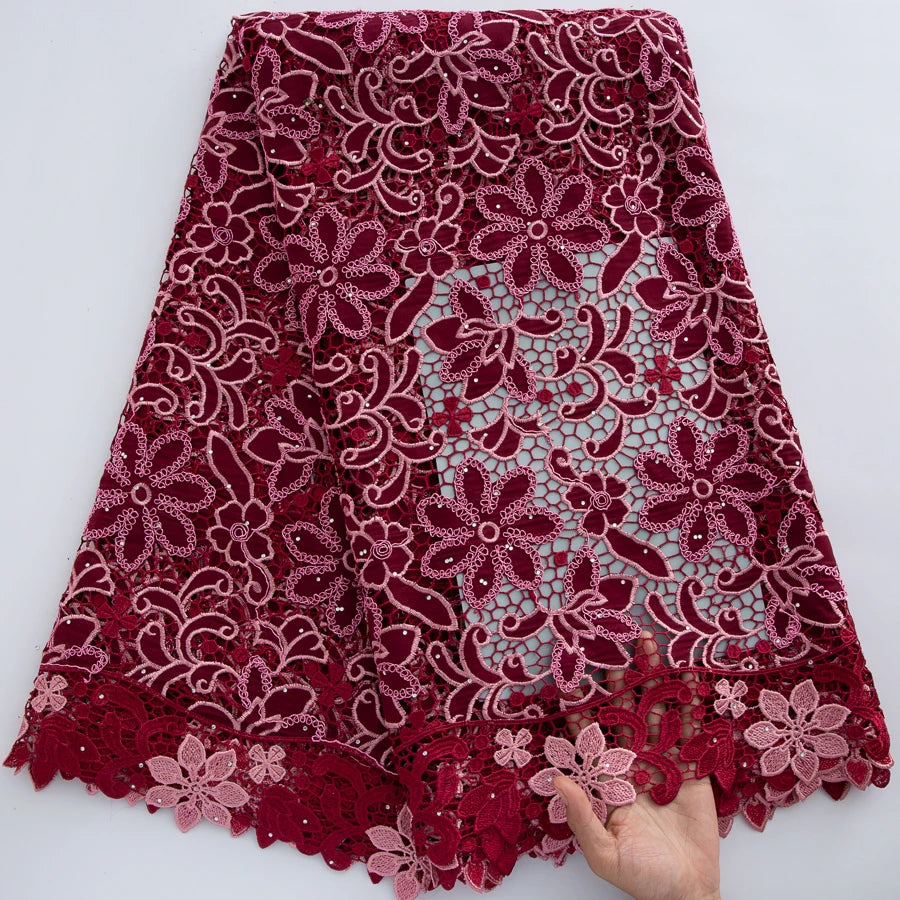 dentelle fine brodée violet rose noir vert traditionnelle élégante mariage fête