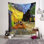 tapisserie murale décoration chambre van gogh tournesol nuit étoilée tissu artistique grand