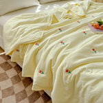 couverture coton fleur bébé lit doux jaune rouge verte simple chambre été rafraîchissante