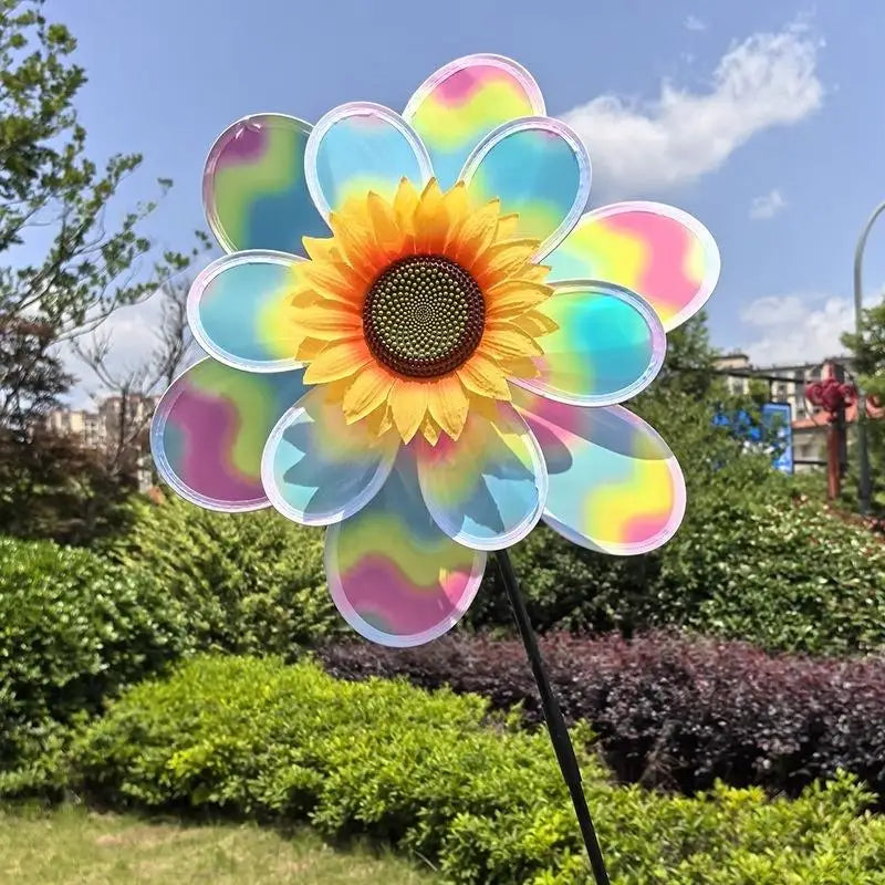 décoratif moderne fleur colorée rayures orange jaune bleu rose vert tringle noire extérieur jardin