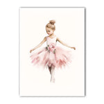 toile illustration danseuse ballet rose ruban cadre blanc chambre enfant