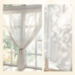 rideau blanc plissé vertical translucide moderne minimaliste tringle rideaux polyester