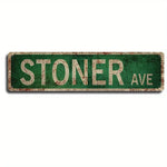 plaque rue vintage grunge fixations rustique décoration murale métal vert foncé