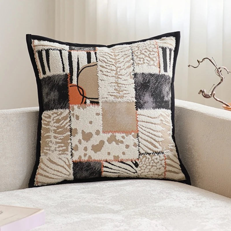 housse coussin moderne nordique motif papillons blanc noir polyester 45x45cm decoration salon