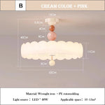 lampe suspendue rose clair nuage texture minimaliste vis fixation base abatjour ampoule led chambre
