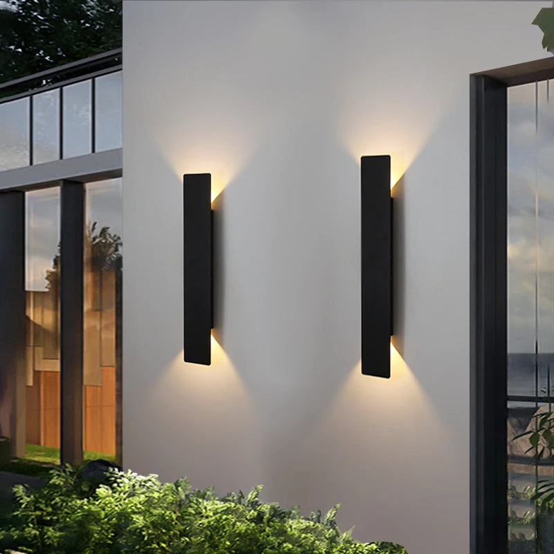 applique murale led moderne étanche 18w 6w noir aluminium extérieur intérieur
