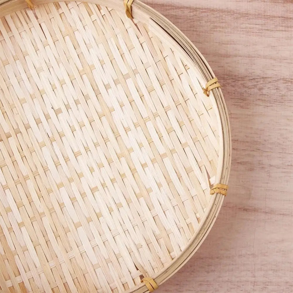 assiettes bambou tissage traditionnel rustique naturel 13cm 15cm 22cm 26cm 30cm