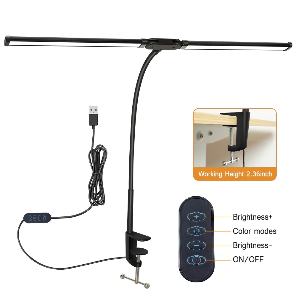 lampe led double tête clip type contemporaine télécommande modes couleurs