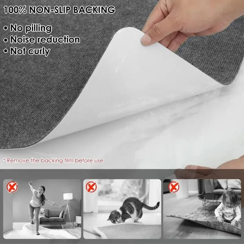 tapis sol antidérapant adhésif gris moderne protection sol PVC polyester pile coupée