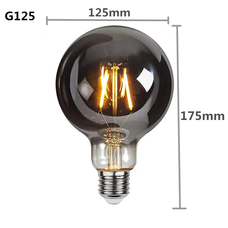 ampoules led décoratives vintage vis e27 spirale dorée noir 2700k 4w 8w 220v