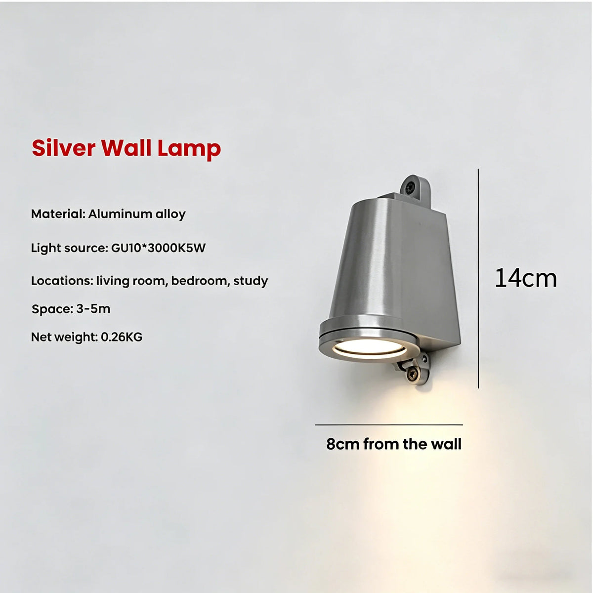 lampe murale led rétro or argent minimaliste extérieur hydrofuge certification ul ccc