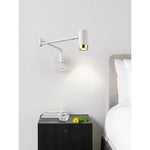 lampes murales modernes articulées noir blanc bois or gris minimaliste fixées mur abat jour