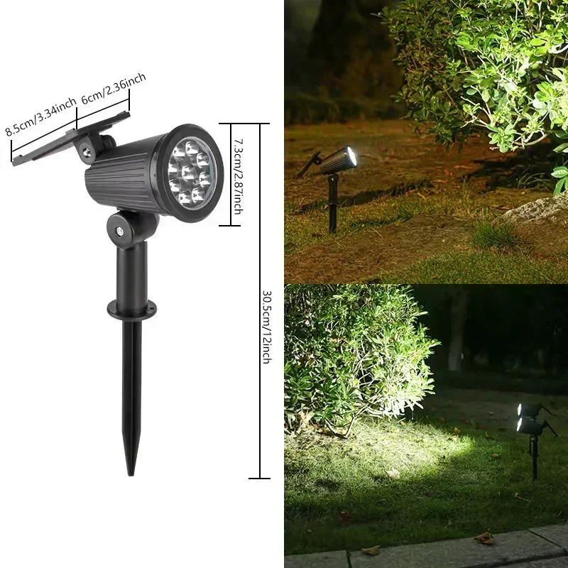projecteur solaire led ip65 moderne noir autoinstallation exterieur deco jardin vacances lumière solaire