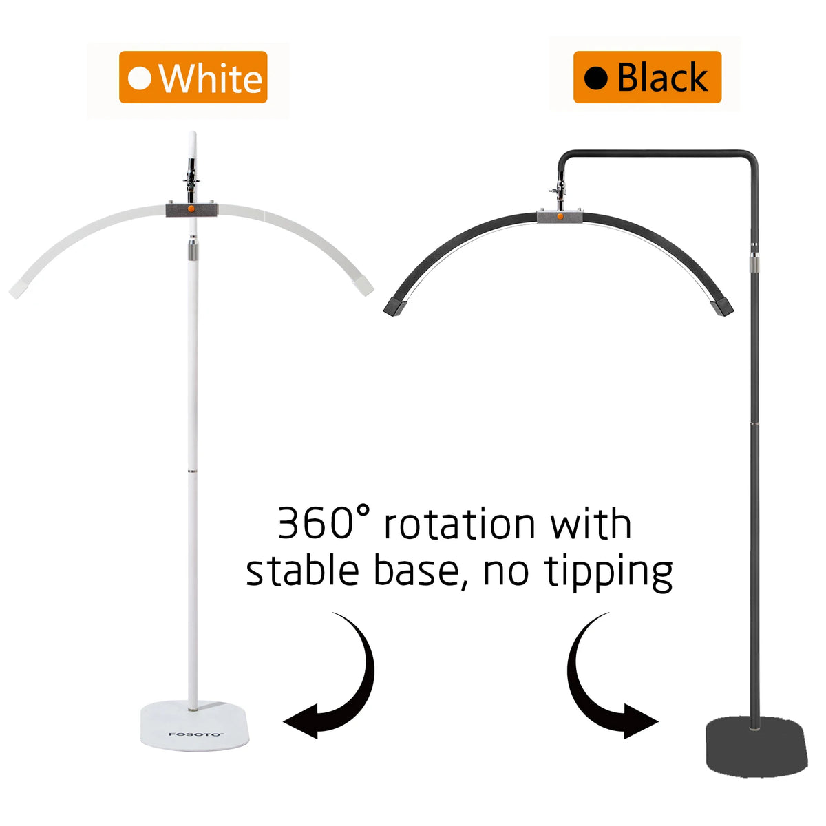 lampe led flexible miroir intégré deux lampes arc blanc noir moderne clips montée