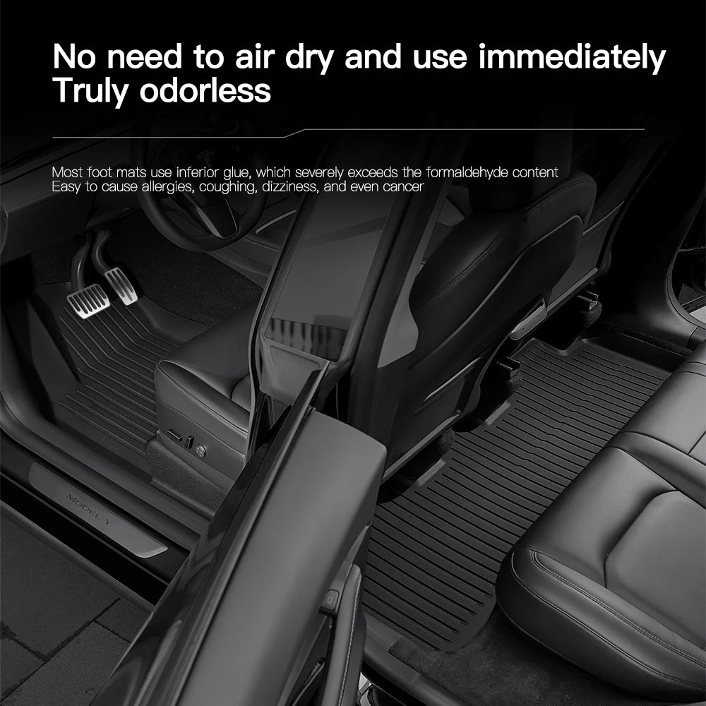 tapis sol voiture noir rayures horizontales minimaliste anti dérapant boucle spécifique imperméable intérieur auto