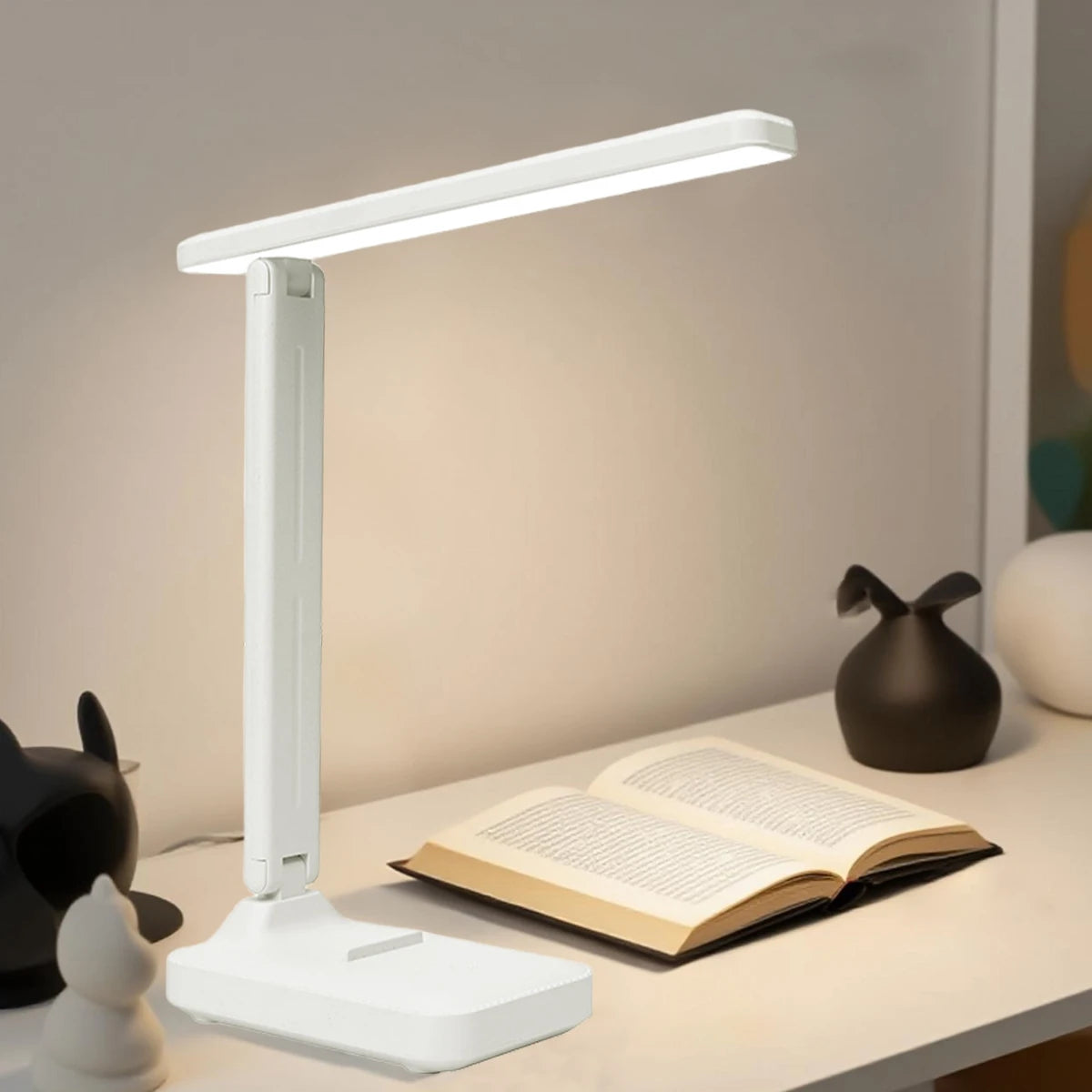 lampe pliable led réglable tactile blanc moderne minimaliste charge usb oculaire protection étudiants chambre
