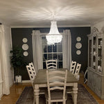 lustre vintage bois blanc suspension chambre salon bohème éclairage intérieur