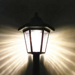 lampe murale led solaire noire transparente classique hexagonaleextérieur jardin décoration