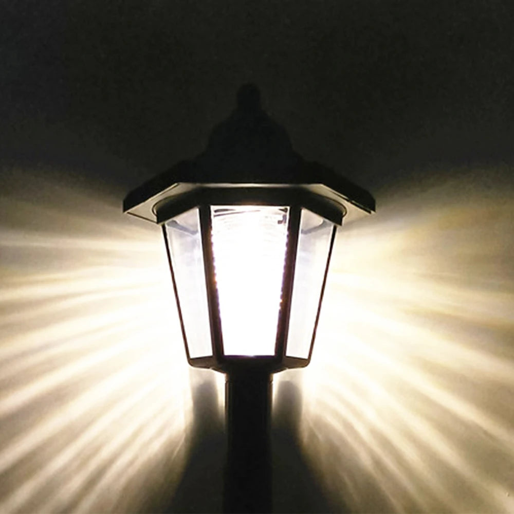 lampe murale led solaire noire transparente classique hexagonaleextérieur jardin décoration