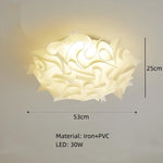 lampe suspendue moderne blanc feuilles papillons fer pvc led télécommande gradation 53cm 75cm