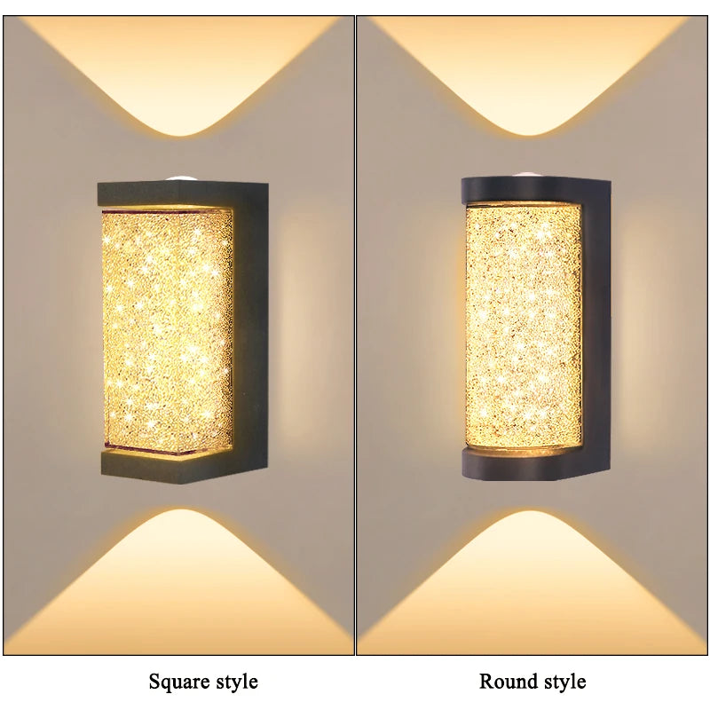 lampe murale moderne led 10w noir blanc texture granulée éclairage quotidien chambre salon entree