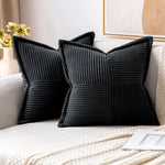 housse coussin velours côtelé rayé beige coussin support lombaire sieste lit classique polyester coton