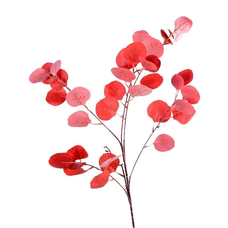 branche artificielle feuilles vertes marron rouge naturel minimaliste decoration maison extérieur 90cm