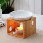 diffuseur huiles essentielles céramique moderne bol blanc poignée bougie parfumée salon minimaliste