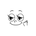 sticker autocollant toilette visage souriant dessin animé simple pvc noir inclusion chambre bains décoration