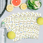 serviettes jetables tennis raquettes balles moderne blanc vert bleu doré pack 40 pièces
