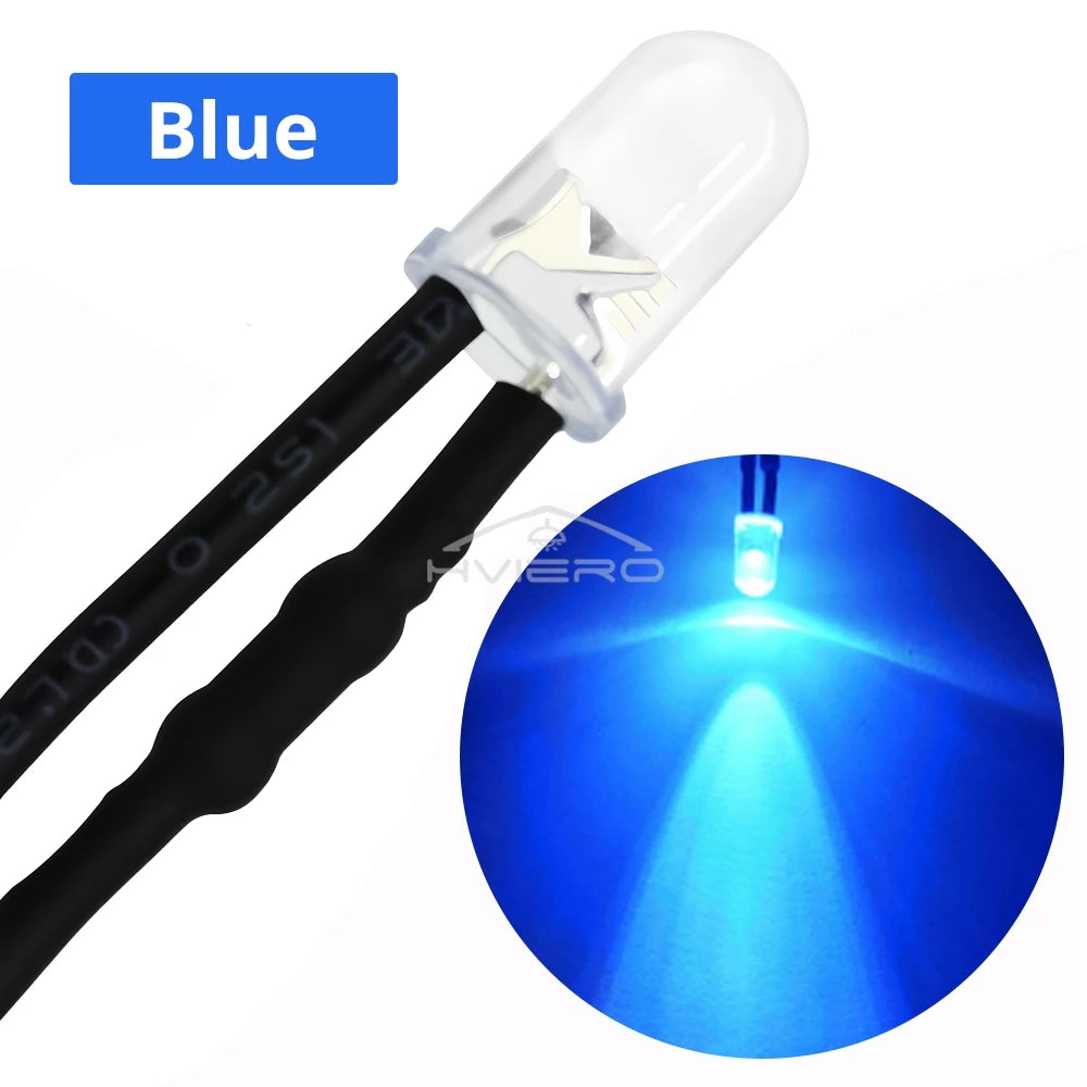 diodes led rondes transparentes 10 pièces 17.5mm 12v blanc chaud rouge vert bleu moderne