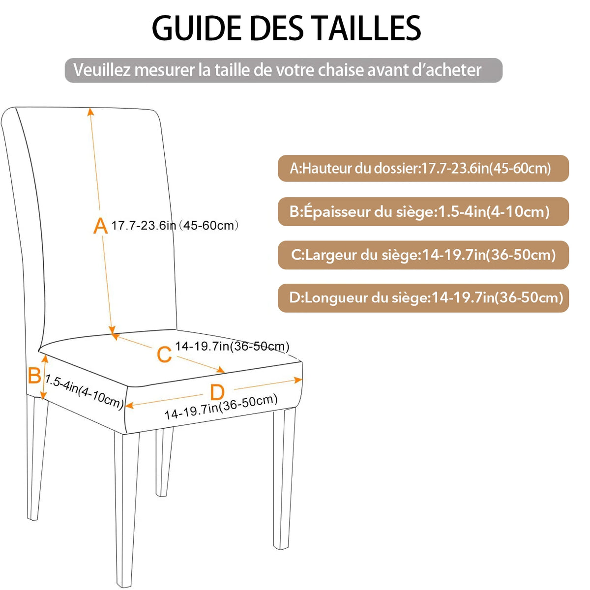 Housse de chaise élastique moderne pour salle à manger
