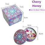 bougie parfumée cire soja boho chic motif mandala couvercle boîte rangement