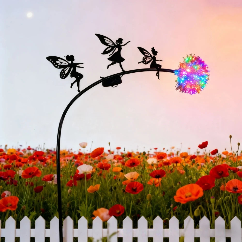 Sculpture jardin fourmi abeille fleur lumineuse solaire led noir artisanal moderneextérieur