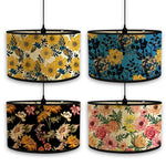 abat jour vintage bambou imprimé floral boho chic décoration maison art déco