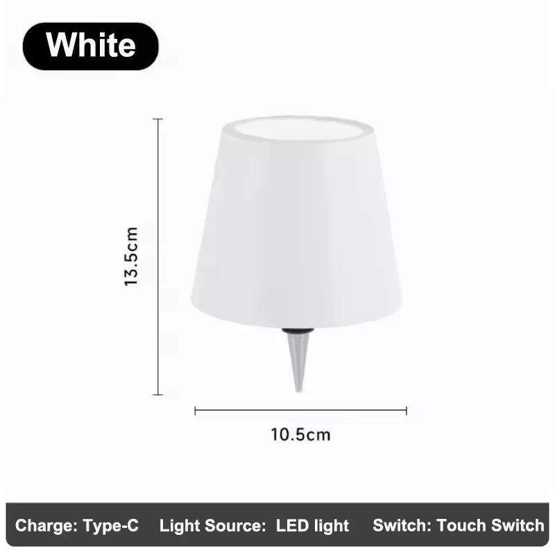 lampe table led rechargeable usb 2000mAh variateur tactile intensité variable lumière nuit RGB noir