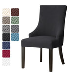 housse chaise mariage tissée motifs géométriques moderne gris bleu blanc elasthanne polyester