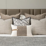 taies d'oreiller géométriques coton lin blanc gris beige modernes élégantes carrées