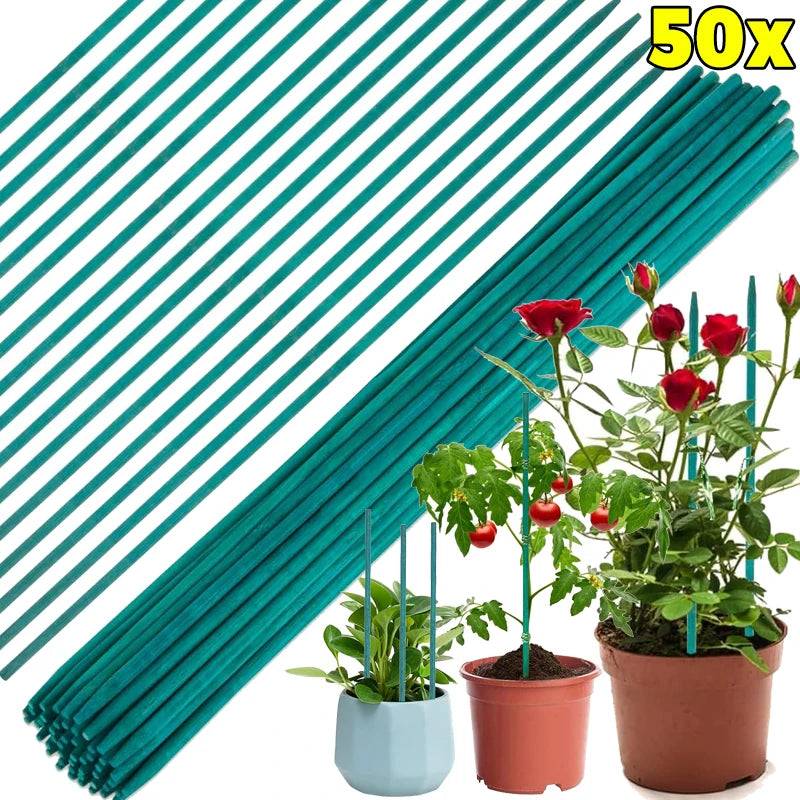 tuteurs plantes réutilisables bambou tiges fleurs artificielles vert foncé lisses modernes adhésifs 30cm 40cm