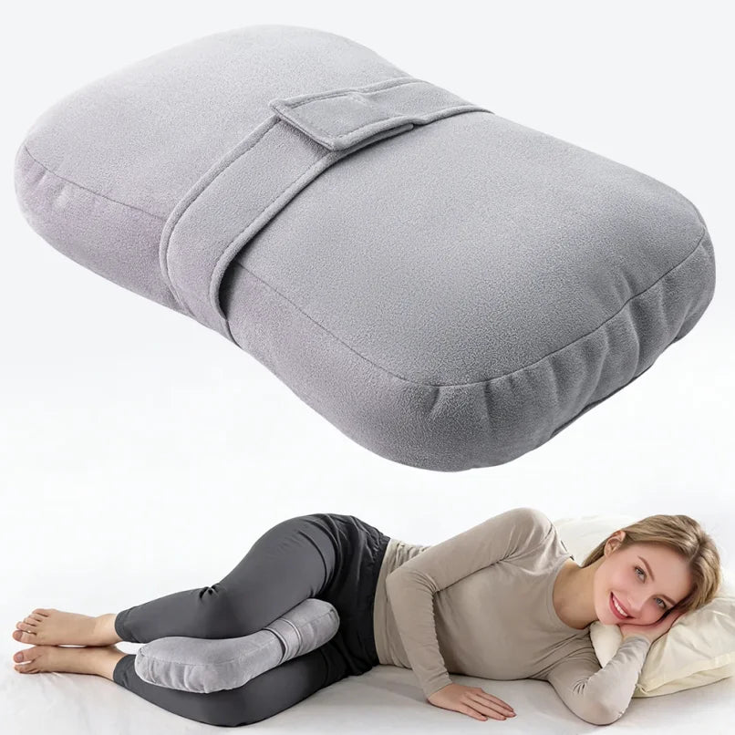 coussin genou gris clair douillet dormeurs latéraux confortable ergonomique poche literie body support